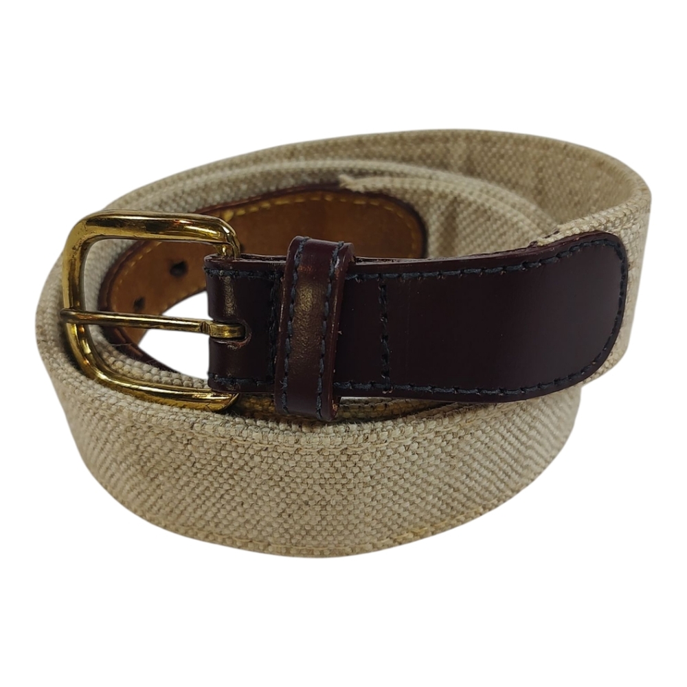 Canterbury Canvas & Leather Belt Brass Buckle 36 38
